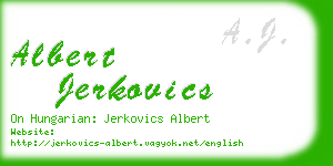 albert jerkovics business card